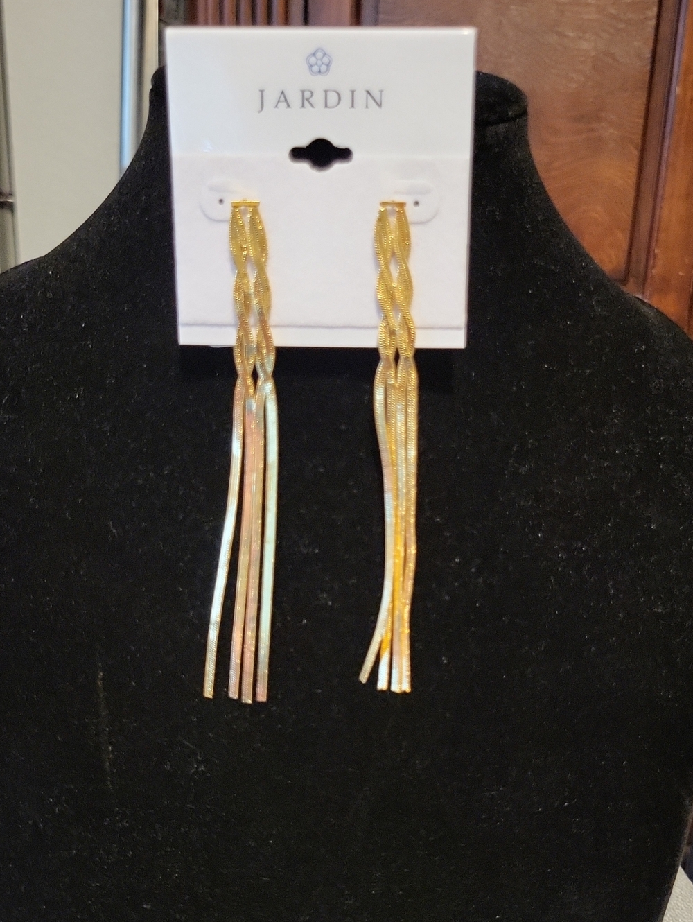Jardin Gold-tone Linear Braided Earrings